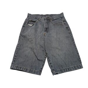Bugle Boy Denim Shorts Mens 30 Black Vintage 90s Skater Relaxed Fit Y2k Faded